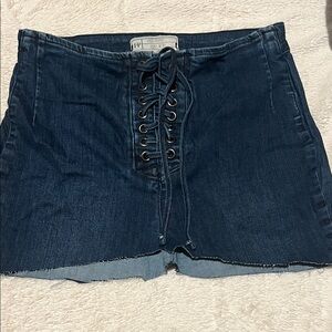 Free people jeans cut into a skirt